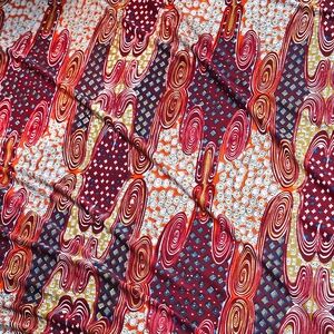 4 Yards Vintage 1960s Abstract Swirl Pattern Fabric